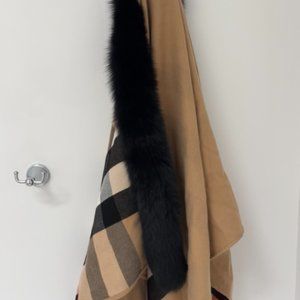 Burberry Shawl, with fur trim
